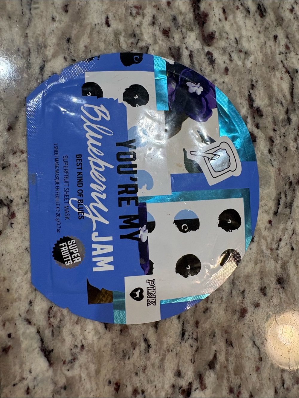 PINK Victoria's Secret Blueberry Jam Sheet Face Mask - Blue, White, Black
